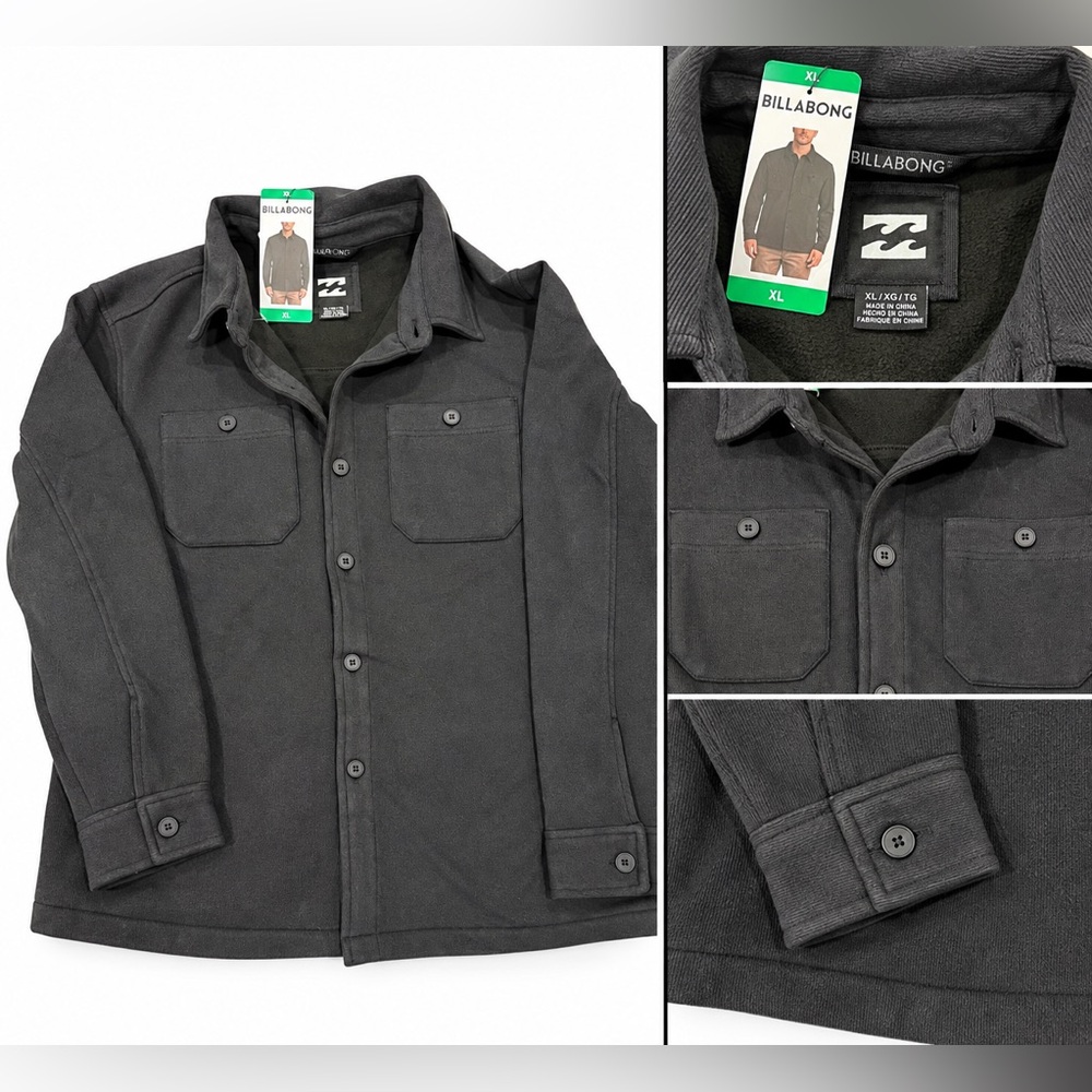 Billabong Men's Black Lightweight Shirt Jacket XL